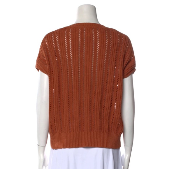 [Joie] V-Neck Dolman Short Sleeve Knit Sweater Burnt Orange Rust Size Small - Picture 10 of 11